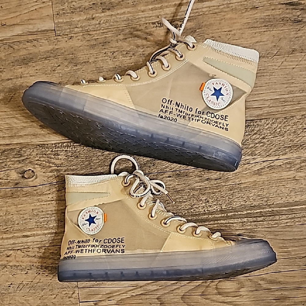 High-Top Athletic Shoes - Tan